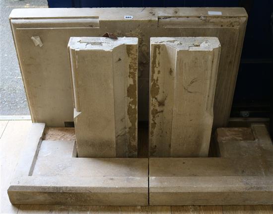 A Portland stone chimney piece, W.105cm